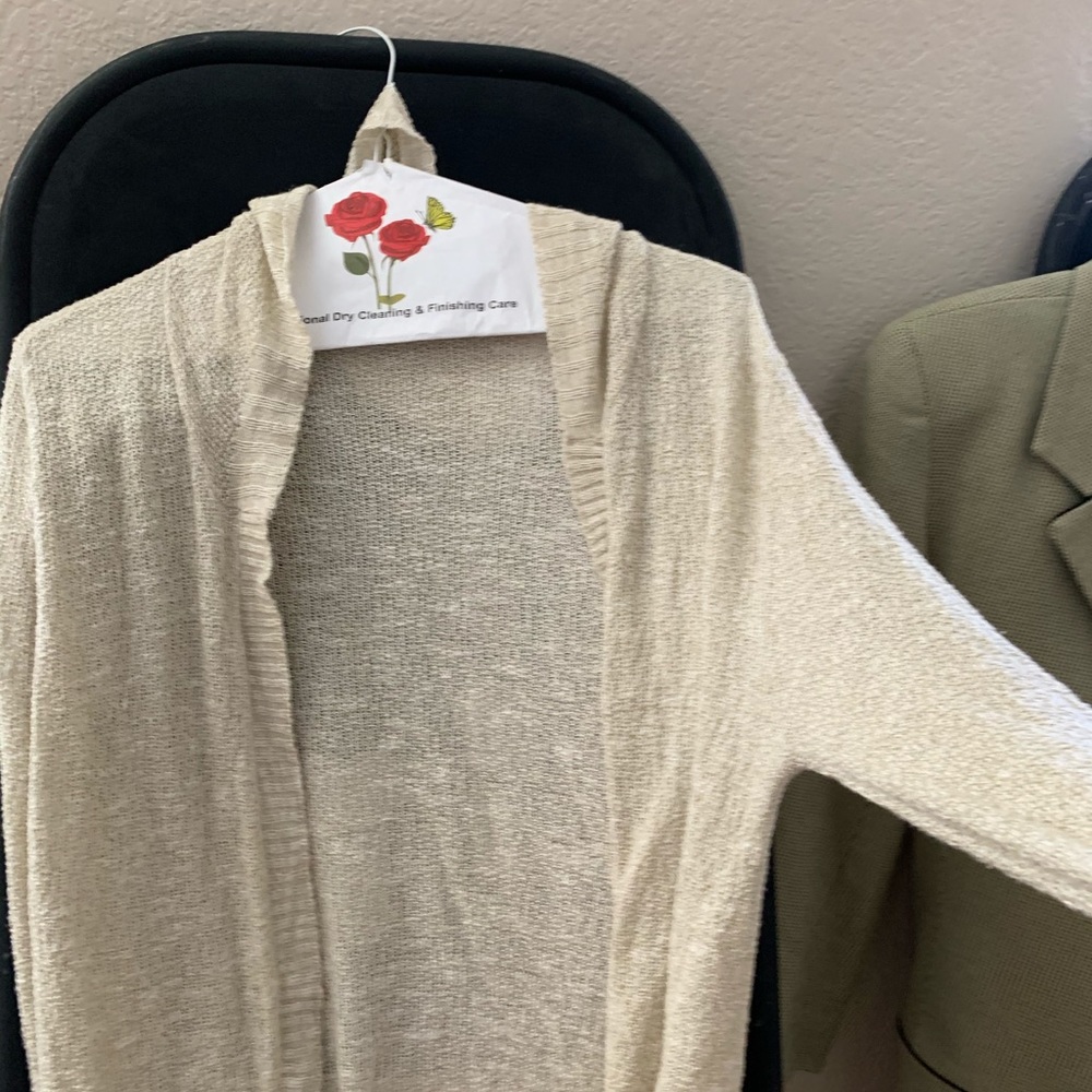 Perfect office sweater, with a hood for twist!